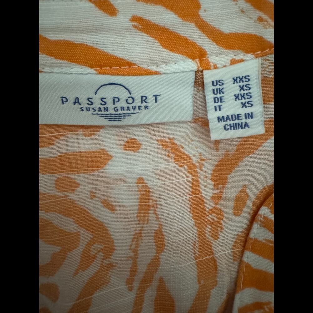 SUSAN‎ GRAVER Passport Top XXS Tangerine Twist Zebra Print Rayon Blend RN81893 - Picture 12 of 14